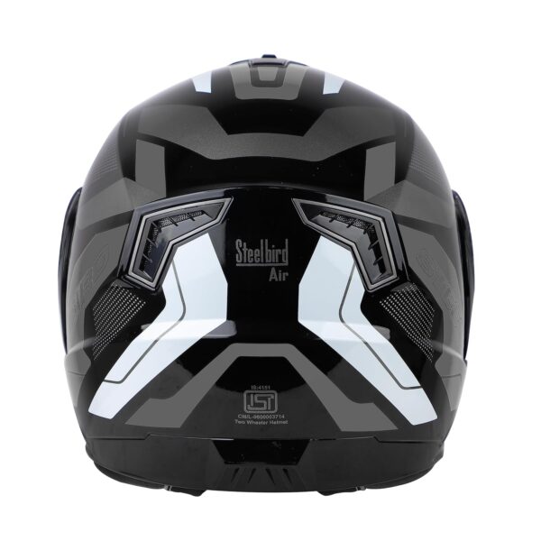 Motorcycle Helmet, Flip up , Ventilated, Matt Black and Grey, 60 cm - Image 4