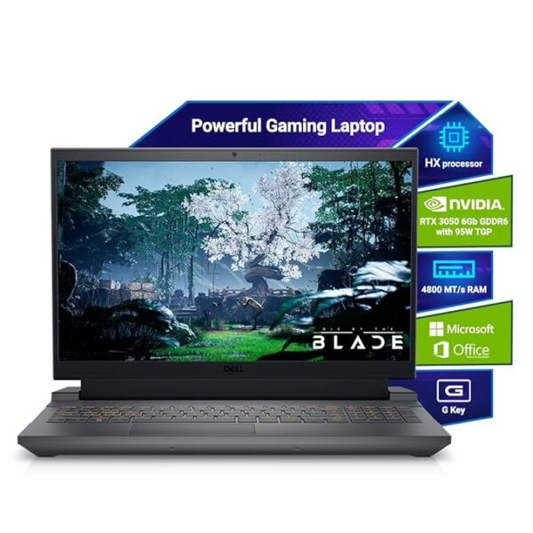 Dell G15-5520 Gaming Laptop, Intel i5-12500H/8GB DDR5/512GB SSD/Win 11 + MSO'21/NVIDIA RTX 3050 (4GB GDDR6)/15.6" (39.62cm)